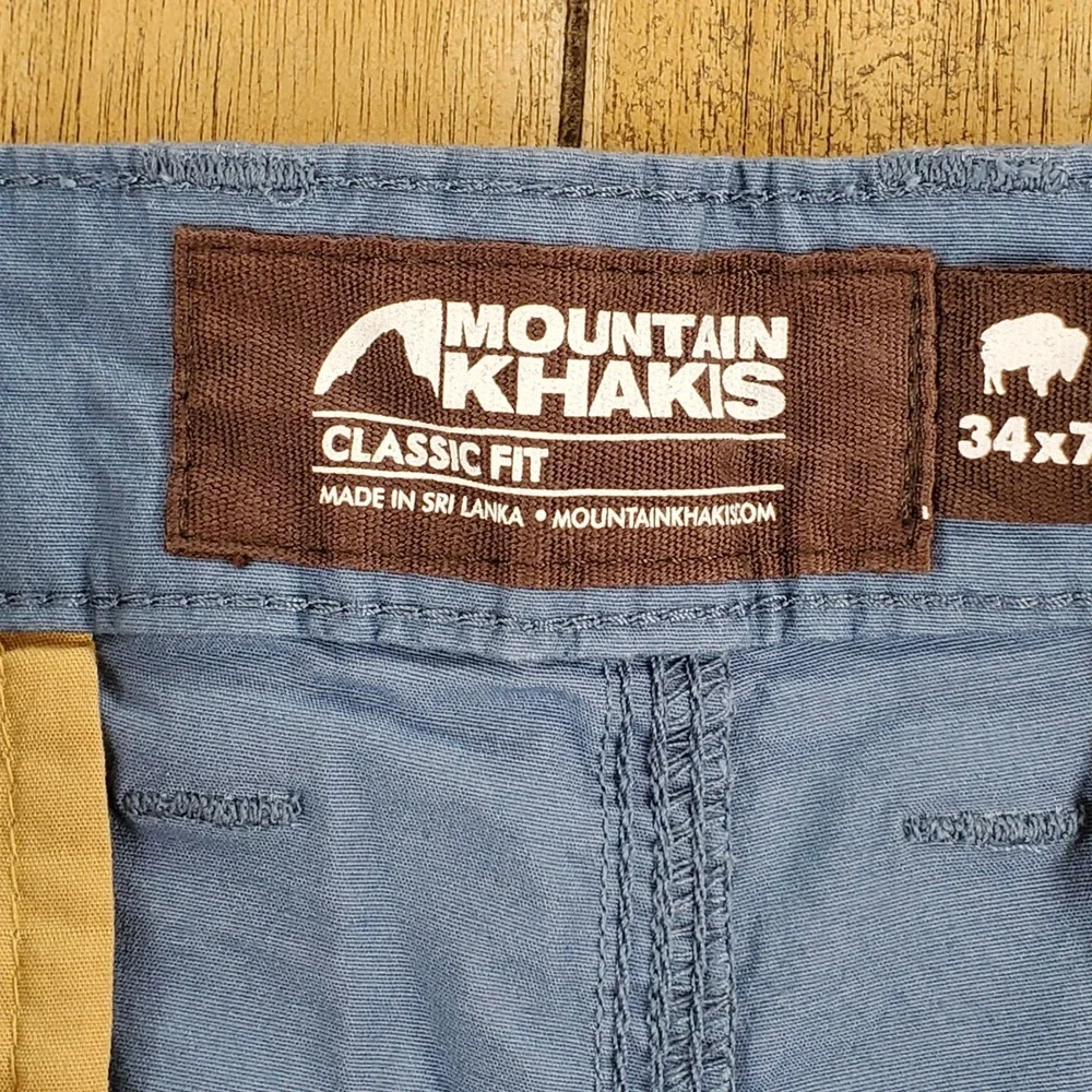 Mountain Khakis Stretch Poplin Shorts Mens 34 Blue Classic Fit 7